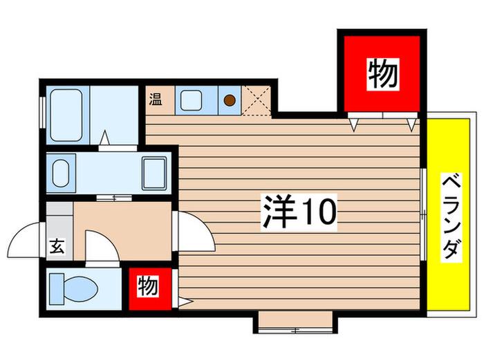 グリーンベル(ワンルーム/1階)の間取り写真