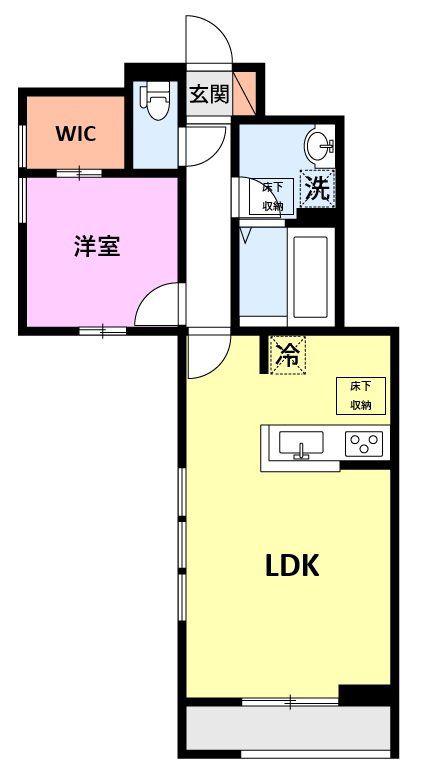 イースト BLUE1(1LDK/1階)の間取り写真