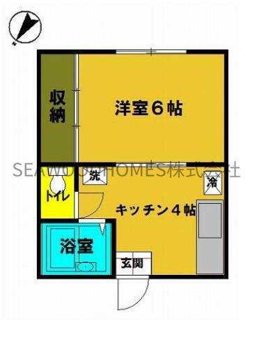 クレメントハウス(1K/1階)の間取り写真