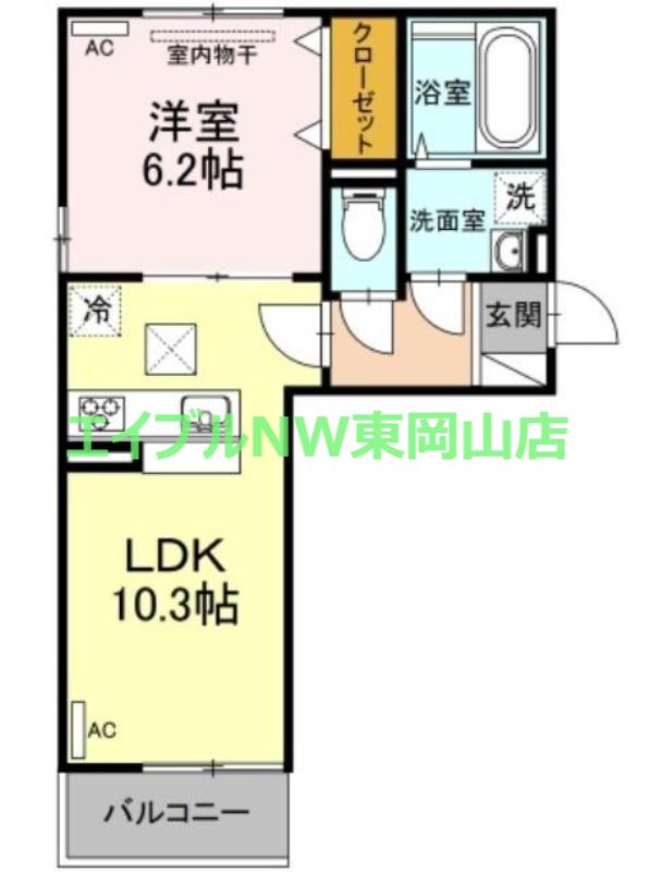 ヴィクトワール(1LDK/1階)の間取り写真