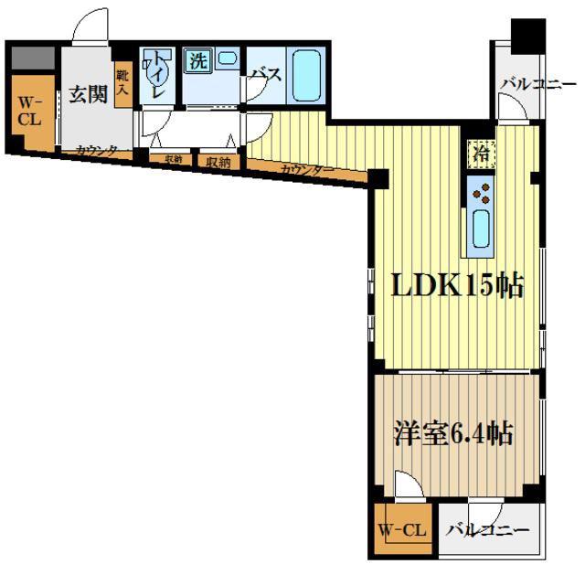ゆいまーる(1LDK/2階)の間取り写真