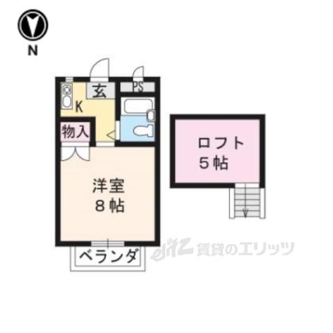 リバーサイド下鴨(1K/2階)の間取り写真