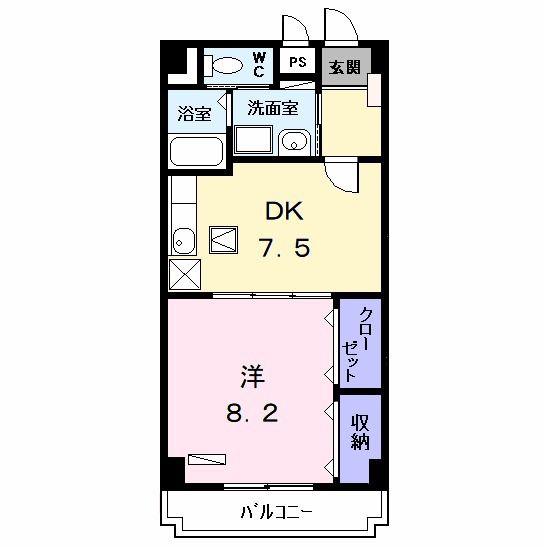 リヴィエール黄金(1DK/1階)の間取り写真