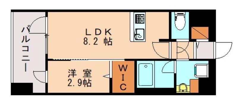 グランフォーレ千早マークスクエアイーストウイング(1LDK/3階)の間取り写真