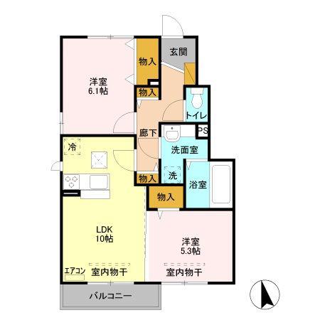 ガーデンハイツ(2LDK/1階)の間取り写真