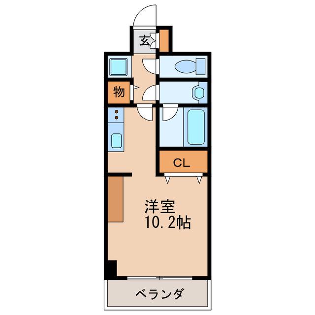 ノヴェル新栄(ワンルーム/6階)の間取り写真