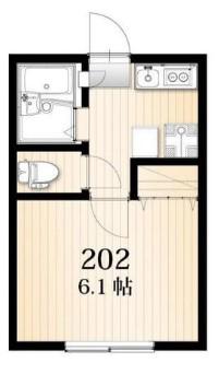 AZESTRENT 一橋学園 II(1K/2階)の間取り写真