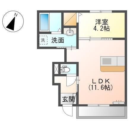 エクロール(1LDK/1階)の間取り写真