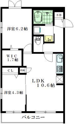 パティオ高井戸A(2LDK/1階)の間取り写真