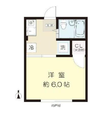 森のハイム(1K/1階)の間取り写真