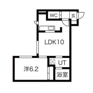 グローリア南10条(1LDK/1階)の間取り写真