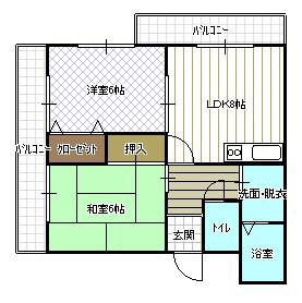 レジデンスJOY松屋(2LDK/2階)の間取り写真