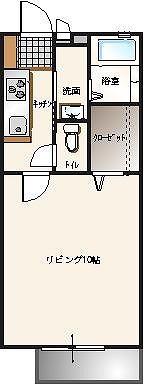 K・VILLAGE H棟(1DK/1階)の間取り写真