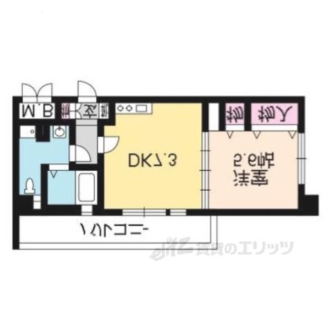 アテナリー右京(1DK/5階)の間取り写真
