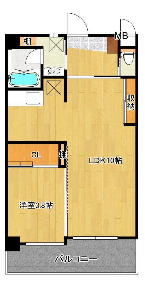 プルーム真鶴(1LDK/5階)の間取り写真