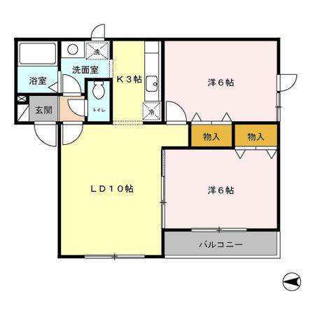 リビング17(2LDK/1階)の間取り写真