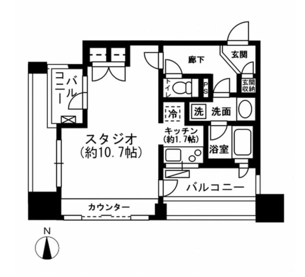 レジディア市ヶ谷(ワンルーム/4階)の間取り写真
