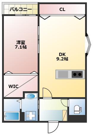 アート星田駅前(1LDK/1階)の間取り写真