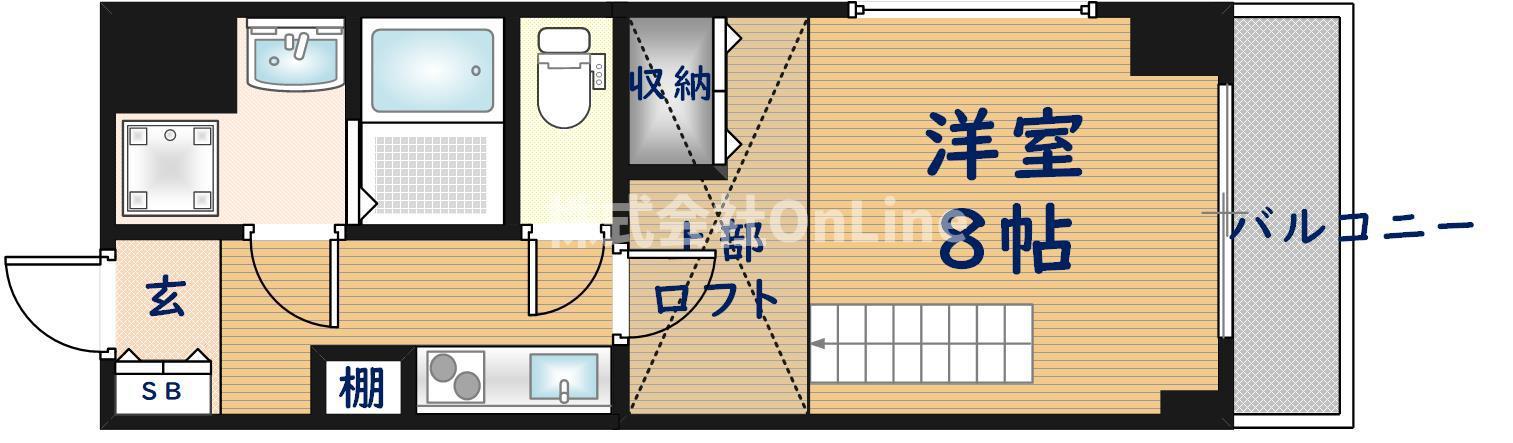 INOVE長瀬III(1K/4階)の間取り写真