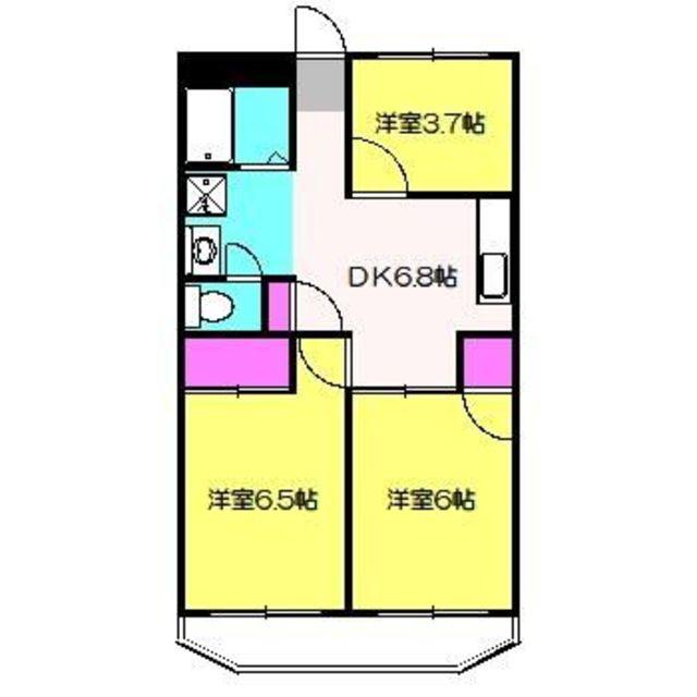 第一みたけ台ハイツ(3DK/2階)の間取り写真