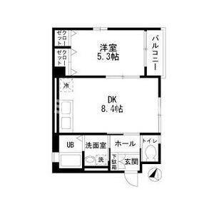 ベルジュ田園調布(1DK/2階)の間取り写真