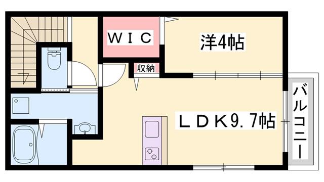 レガーロ天神(1LDK/2階)の間取り写真
