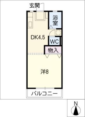 メイトオオブ(1DK/1階)の間取り写真