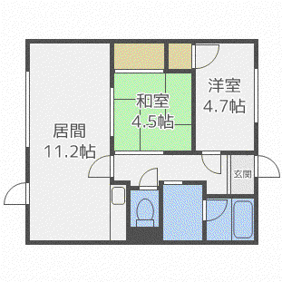 パレスほしみ(2LDK/2階)の間取り写真