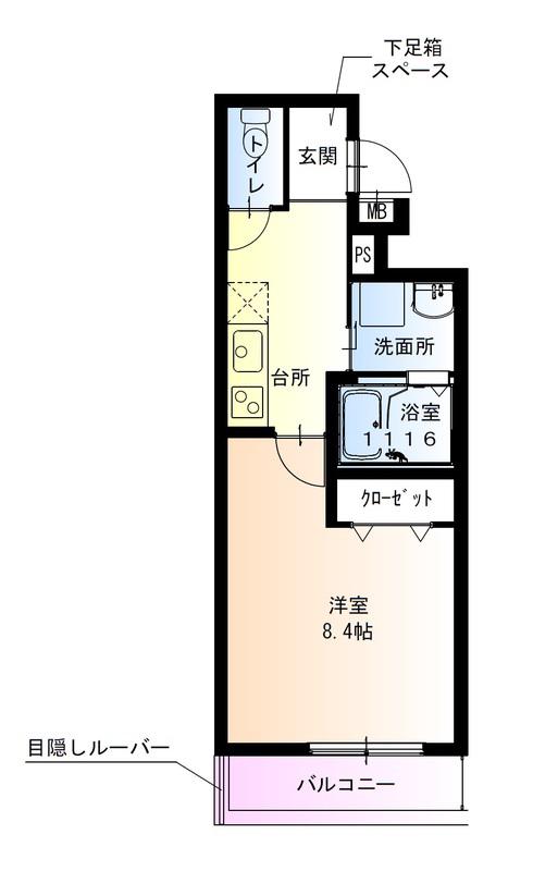 フジパレス神田南通II番館(1K/1階)の間取り写真