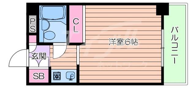 日の出プラザⅠ号館(1K/1階)の間取り写真