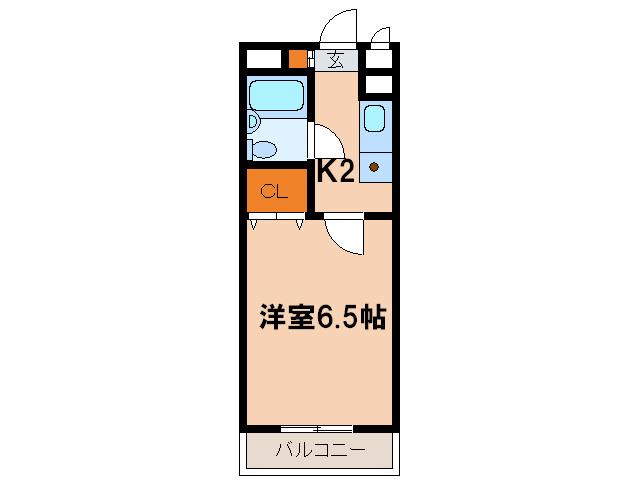 RK西新(1K/6階)の間取り写真