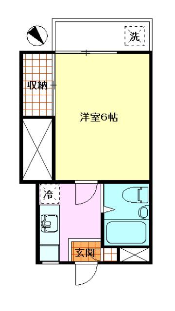 コーポ平和台(1K/2階)の間取り写真