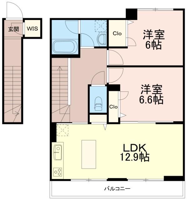 レトワール(2LDK/2階)の間取り写真