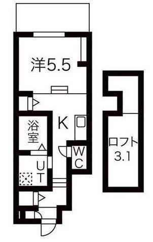 あんしん津堂08-1080(ワンルーム/1階)の間取り写真