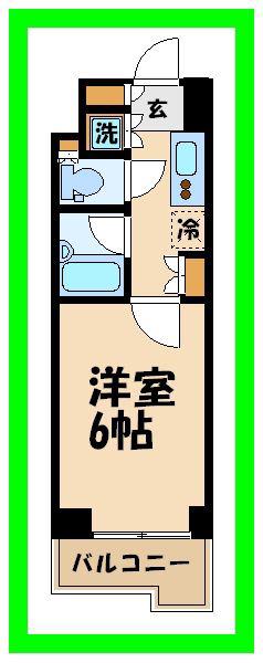 ルーブル狛江(1K/6階)の間取り写真