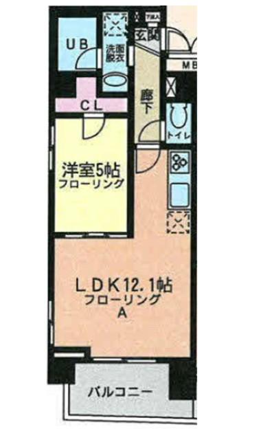 ラフィネ志木(1LDK/2階)の間取り写真
