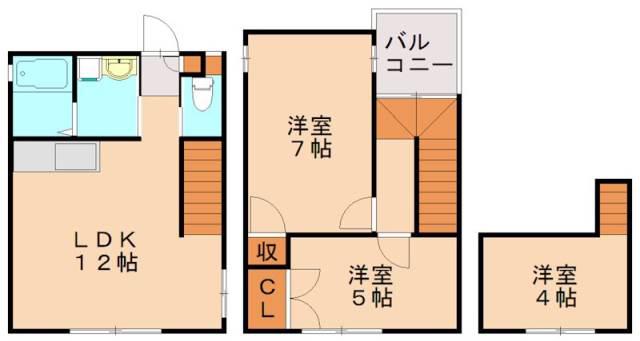 T HOUSE(2LDK/1階)の間取り写真