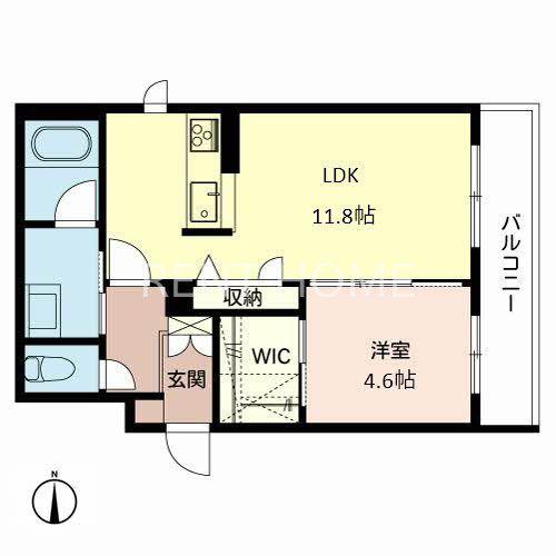 GREENAGE(1LDK/2階)の間取り写真