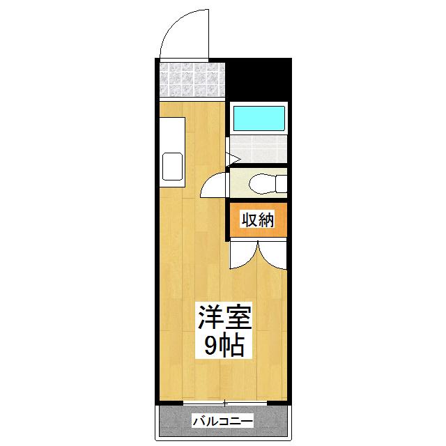 オアシスビル(ワンルーム/3階)の間取り写真