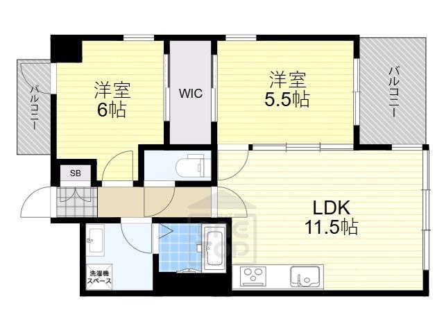 カーサボニータ(2LDK/1階)の間取り写真
