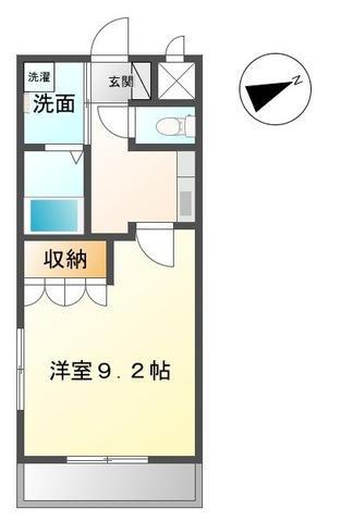 プランドール(1K/1階)の間取り写真