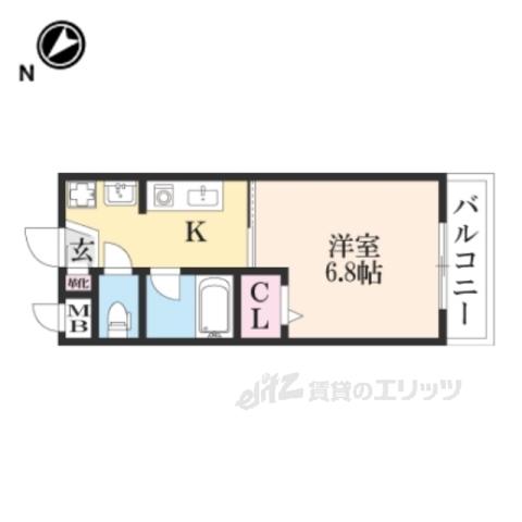 メゾン小西梅影Ⅴ(1K/3階)の間取り写真