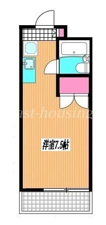 トラスティふじの木(ワンルーム/2階)の間取り写真