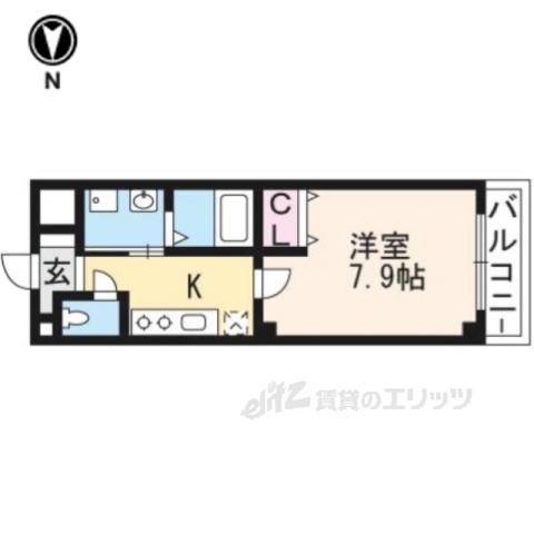 フジパークコート(1K/2階)の間取り写真