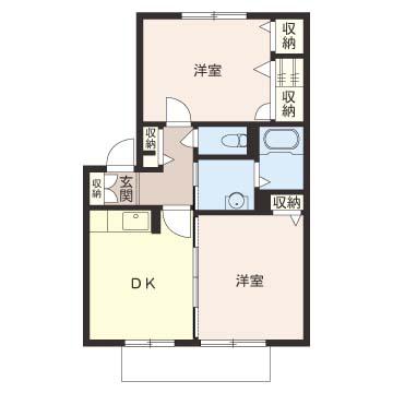 アルシオネ(2DK/1階)の間取り写真
