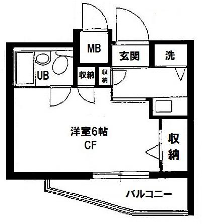 レジオンス上石神井(1K/2階)の間取り写真