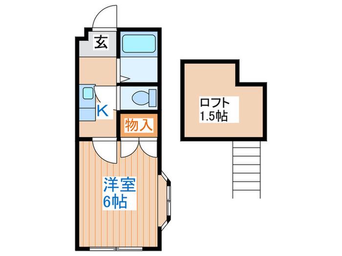 アリス高砂第2(1K/2階)の間取り写真