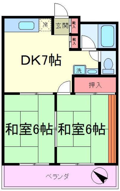 睦マンション(2DK/3階)の間取り写真