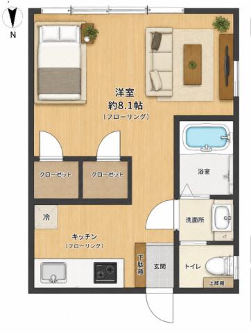 丸共ビル(1K/2階)の間取り写真