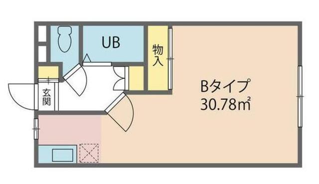 ポルシェ中山町(ワンルーム/1階)の間取り写真